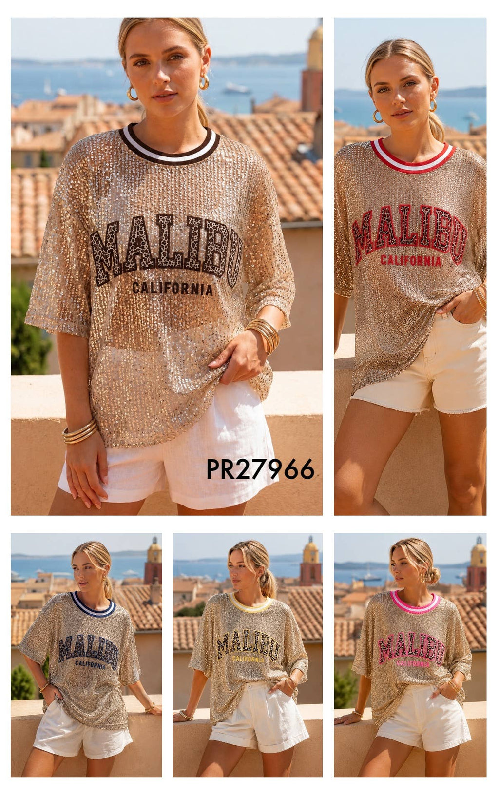 MALIBU Sequin knit Top