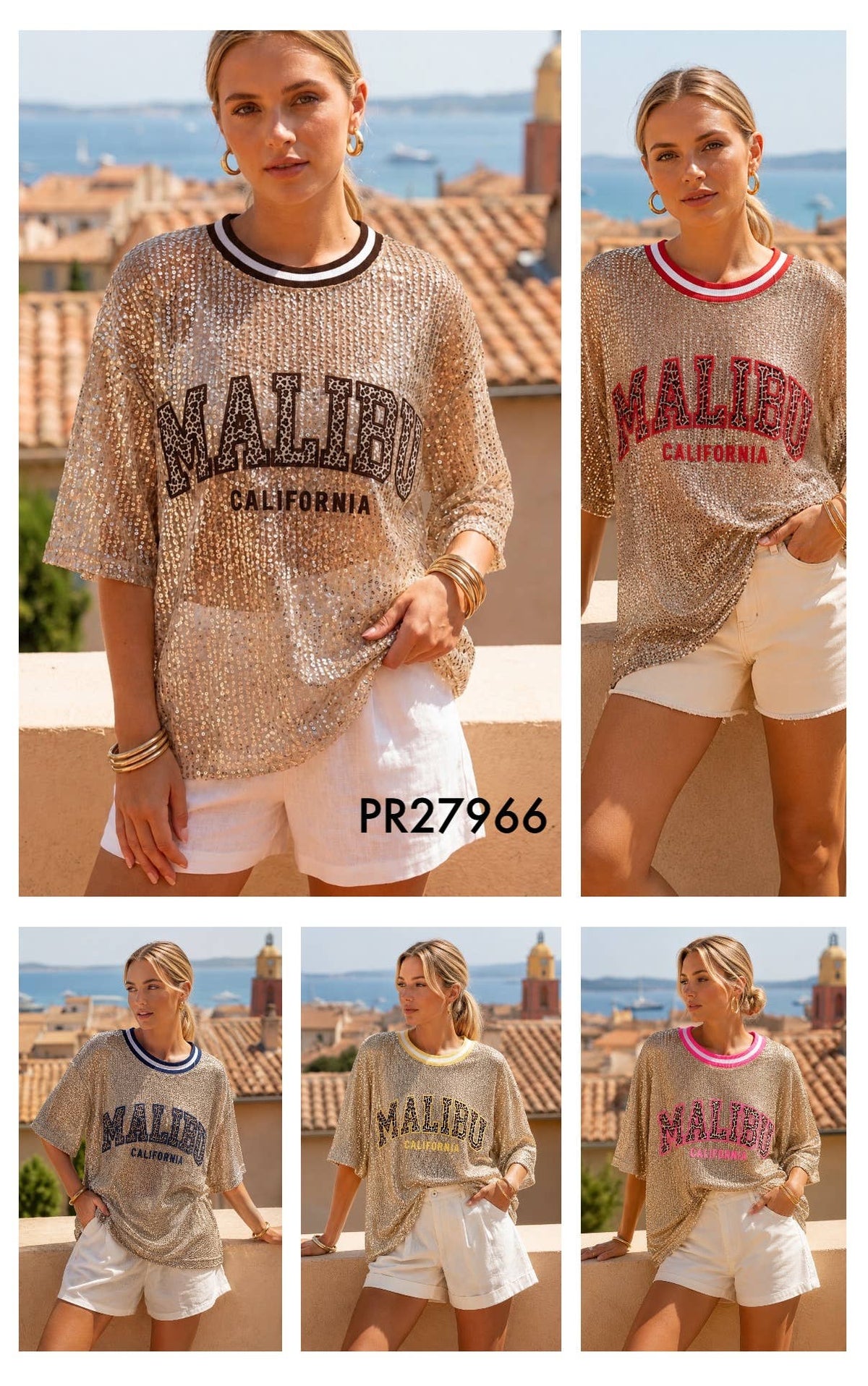MALIBU Sequin knit Top