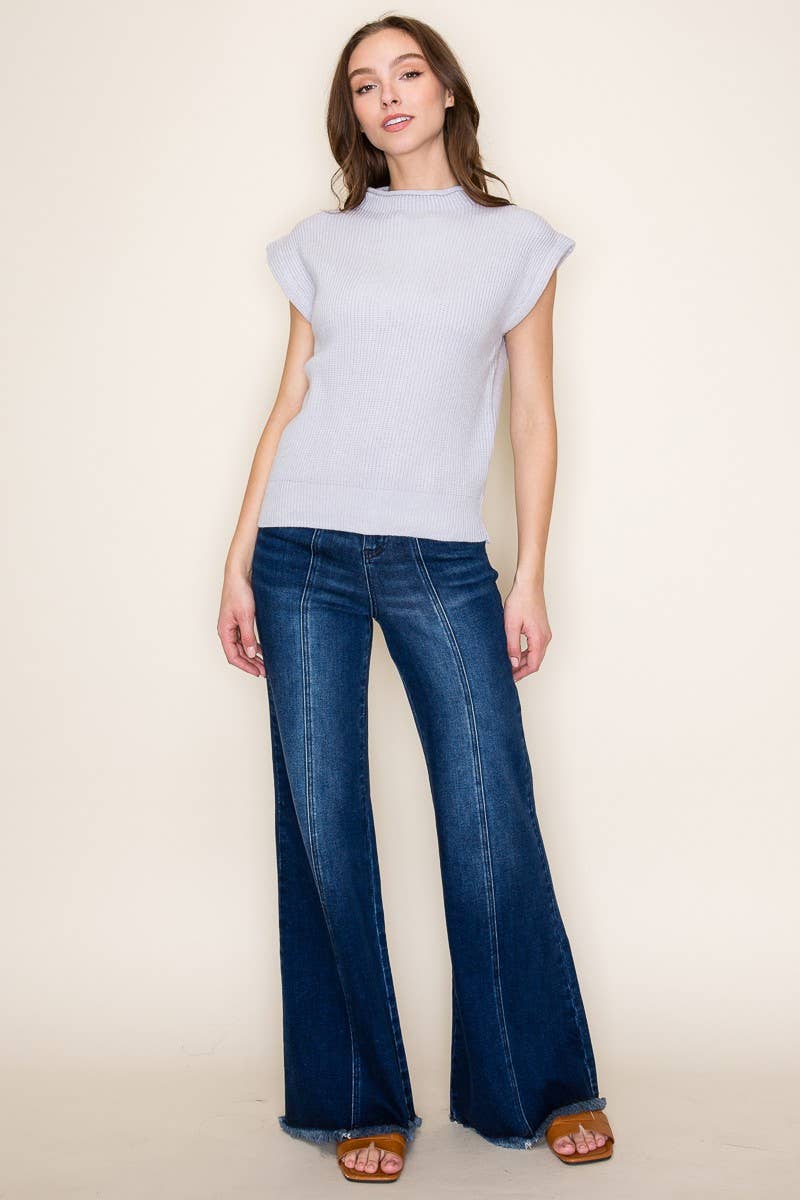 Soft Knit Mock Neck Vest Top