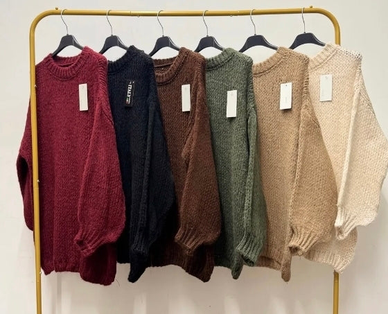 Oversized Balloon Sleeve Knit Jumper