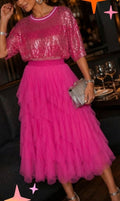 Layered Tulle Midi Skirt (Skirt Only)
