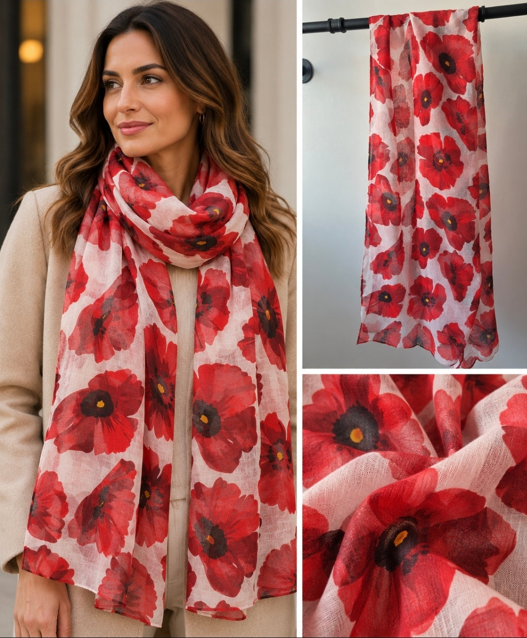 Poppy Print Scarf
