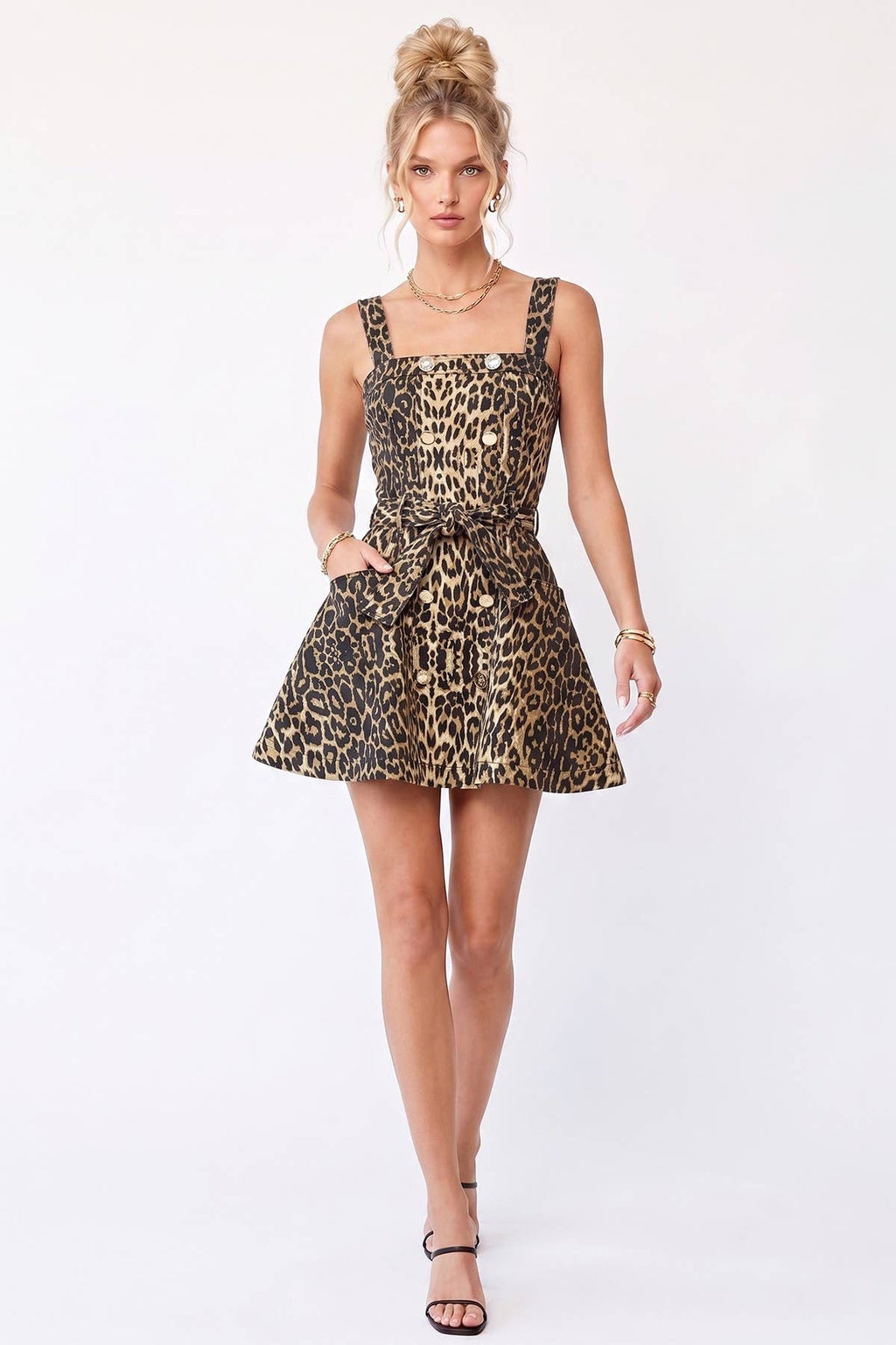 Leopard Print A-Line Mini Dress