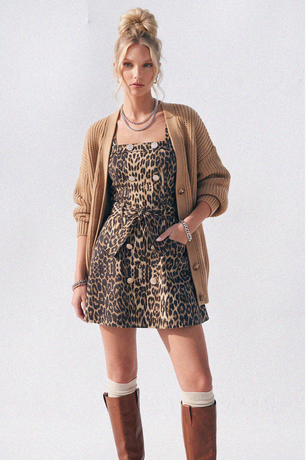 Leopard Print A-Line Mini Dress
