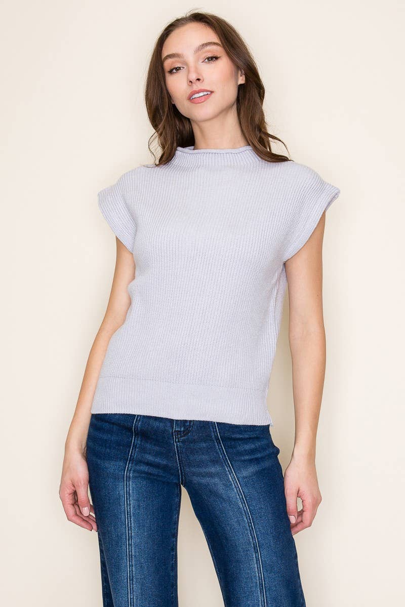 Soft Knit Mock Neck Vest Top