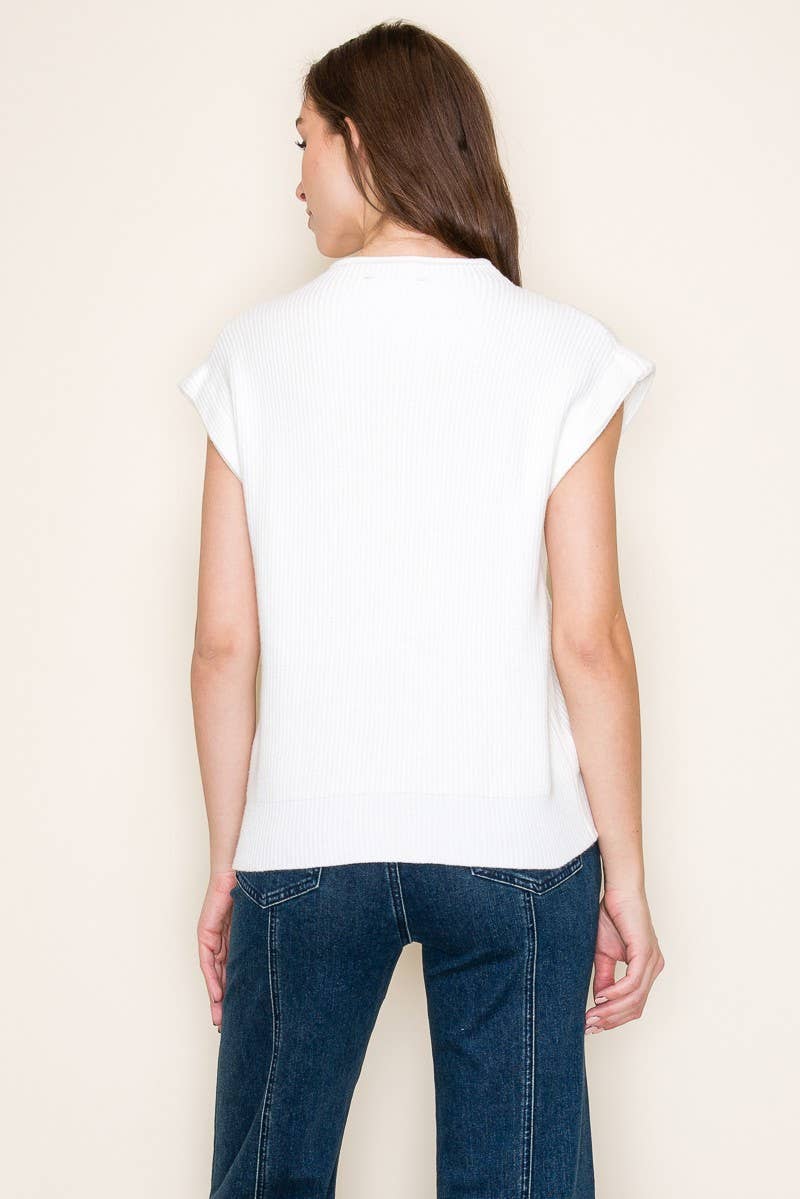 Soft Knit Mock Neck Vest Top