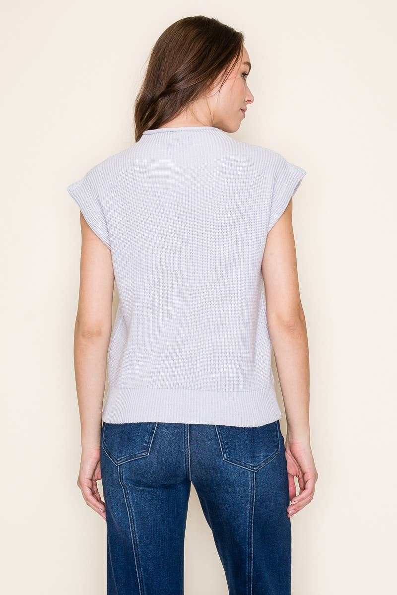 Soft Knit Mock Neck Vest Top